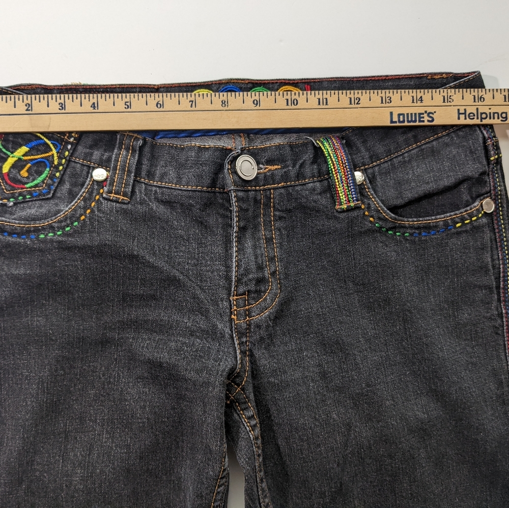 COOGI Dark Wash" Rainbow Boogie" 13 Multicolor Embroidery Stitching Logo EUC - Picture 13 of 13